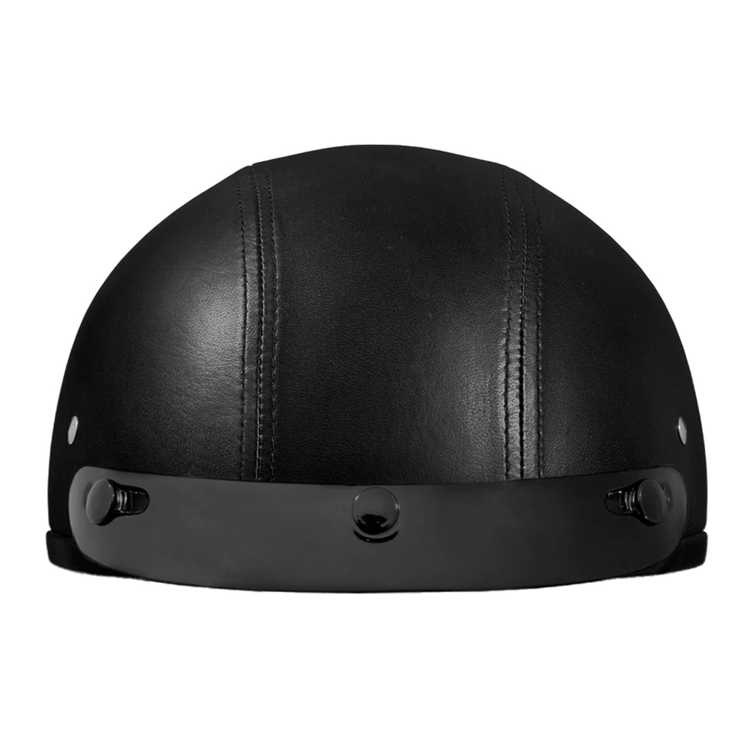 Daytona Helmets D.O.T. Skull Cap - Leather Covered - Front View