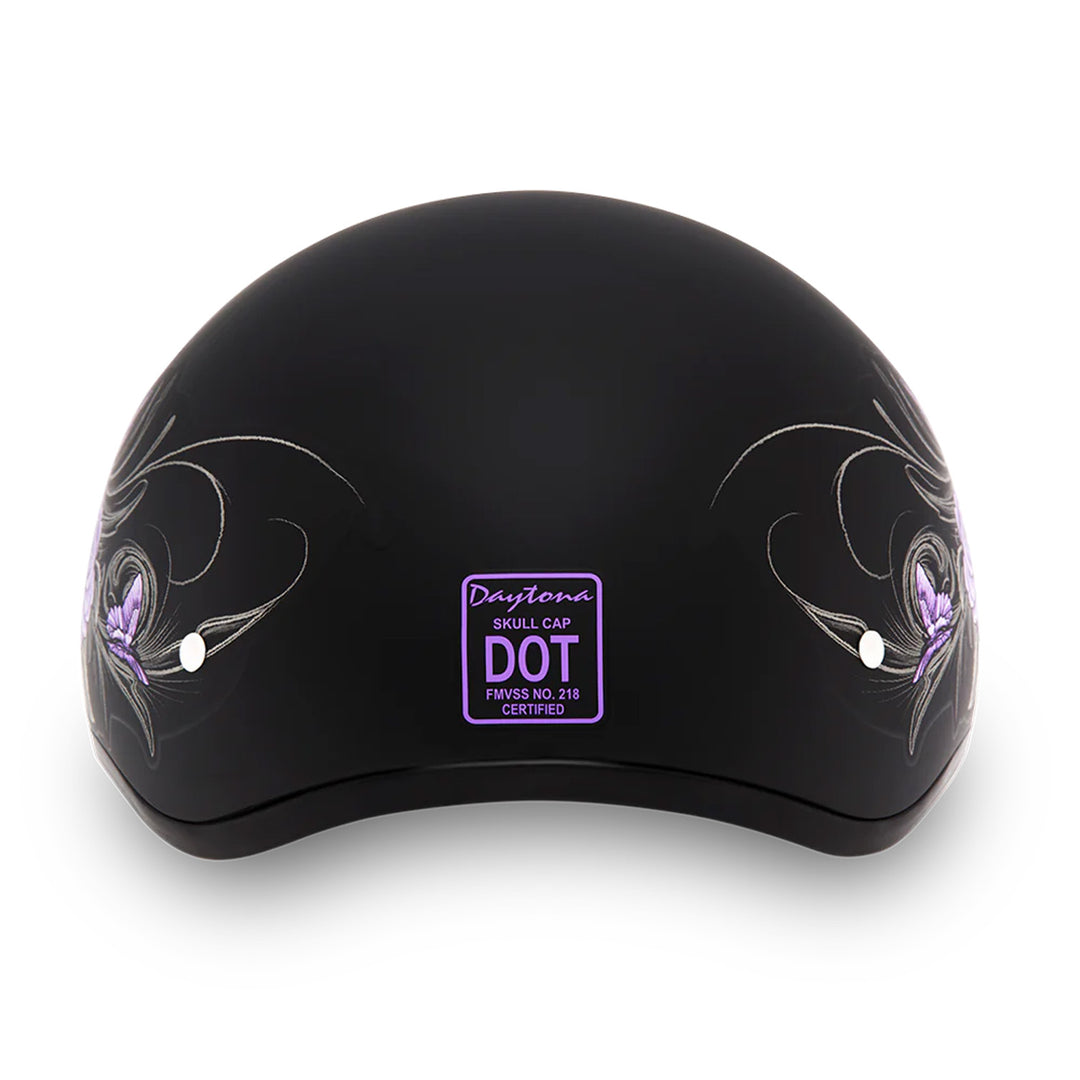 Daytona Helmets D.O.T. Skull Cap - Wild at Heart - Rear View