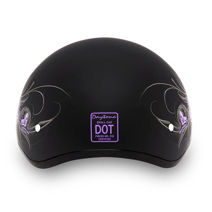 Daytona Helmets D.O.T. Skull Cap - Wild at Heart - Rear View
