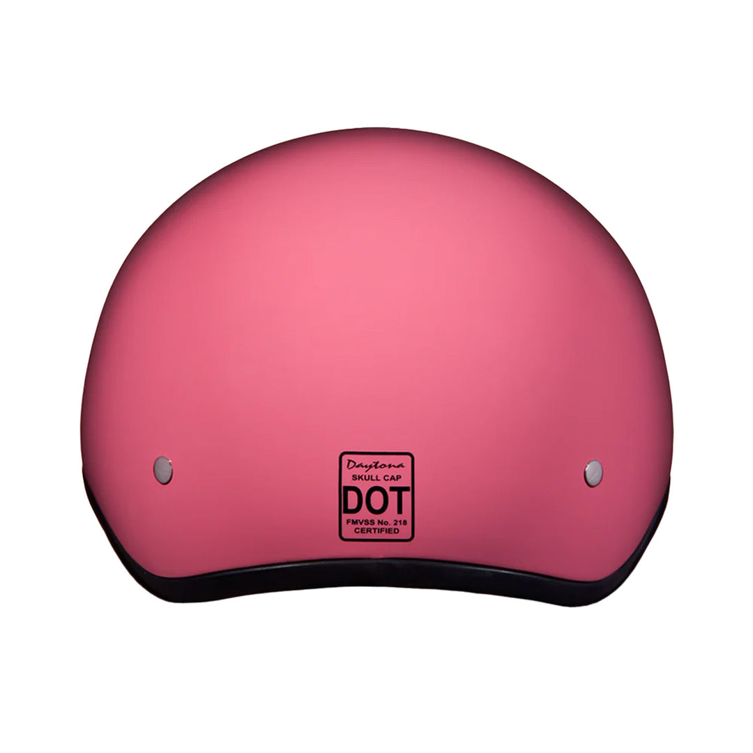 Daytona Helmets D.O.T. Skull Cap w/o Visor Gloss Pink - Rear View