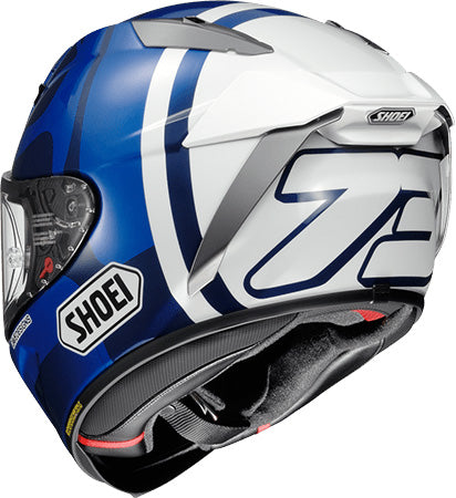 Shoei X-15 A. Marquez 73 V2 Helmet TC-2 - Rear Side View