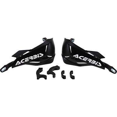 ACERBIS X-Factory Handguards Black/Black - Front View of Pair