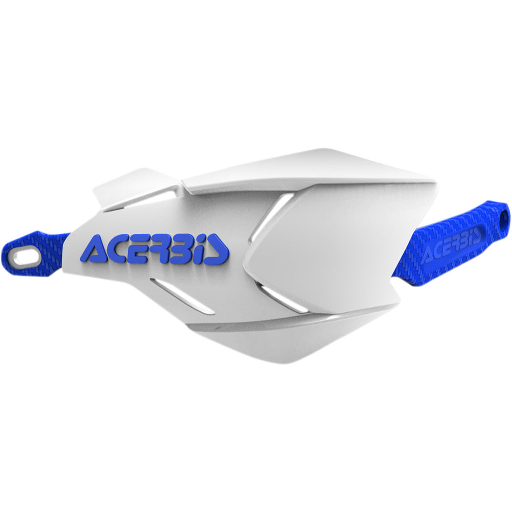 ACERBIS X-Factory Handguards White/Blue - Front View