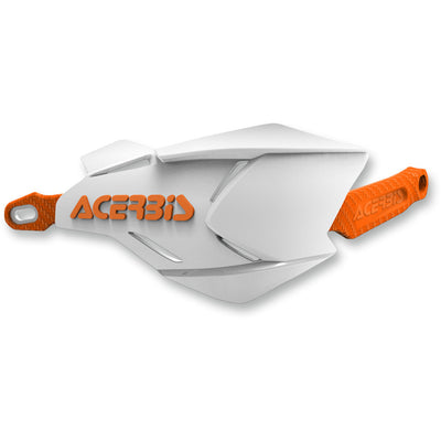 ACERBIS X-Factory Handguards White/Orange - Front View