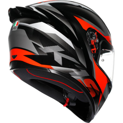 AGV K1 S Fastlap Helmet Black/Gray/Red - Rear Right Side View