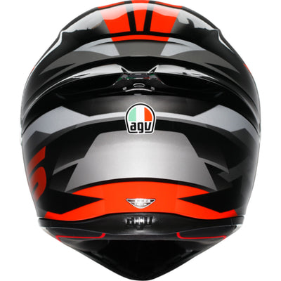 AGV K1 S Fastlap Helmet Black/Gray/Red - Rear View