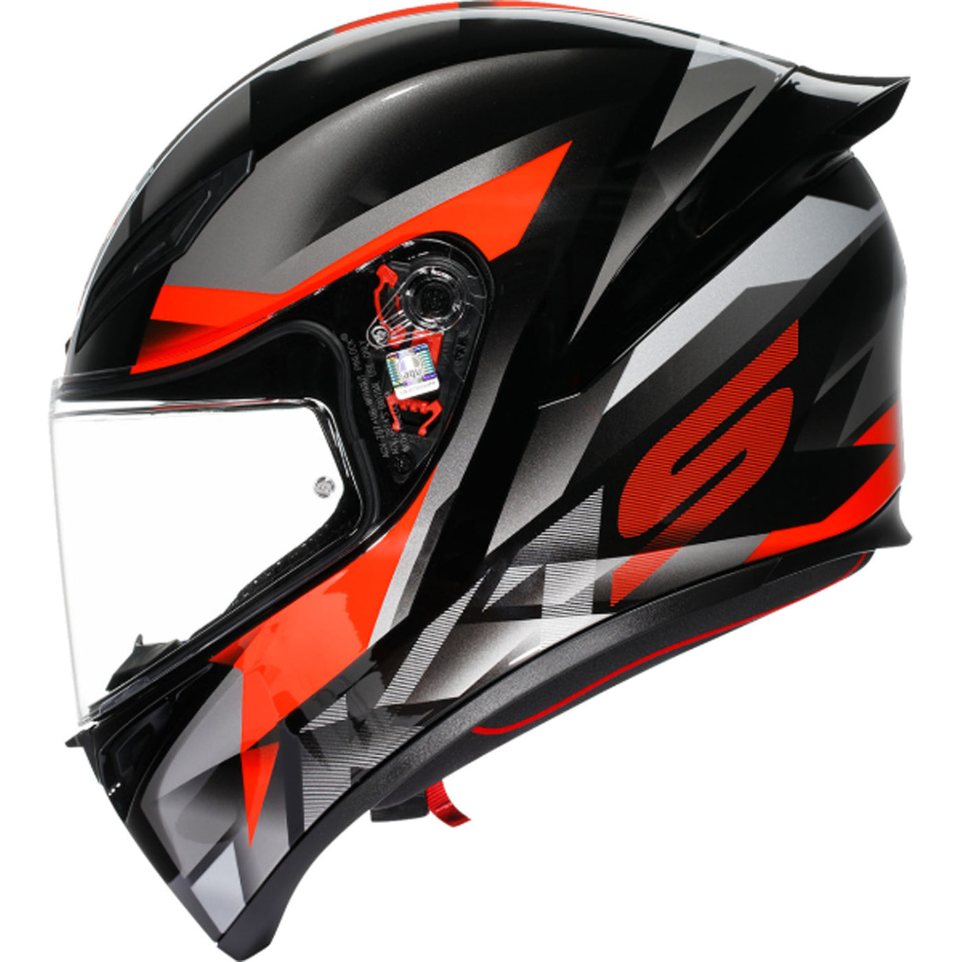 AGV K1 S Fastlap Helmet Black/Gray/Red - Left Side View