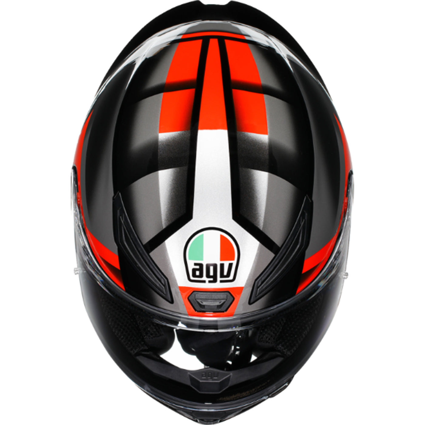 AGV K1 S Fastlap Helmet Black/Gray/Red - Top Down View