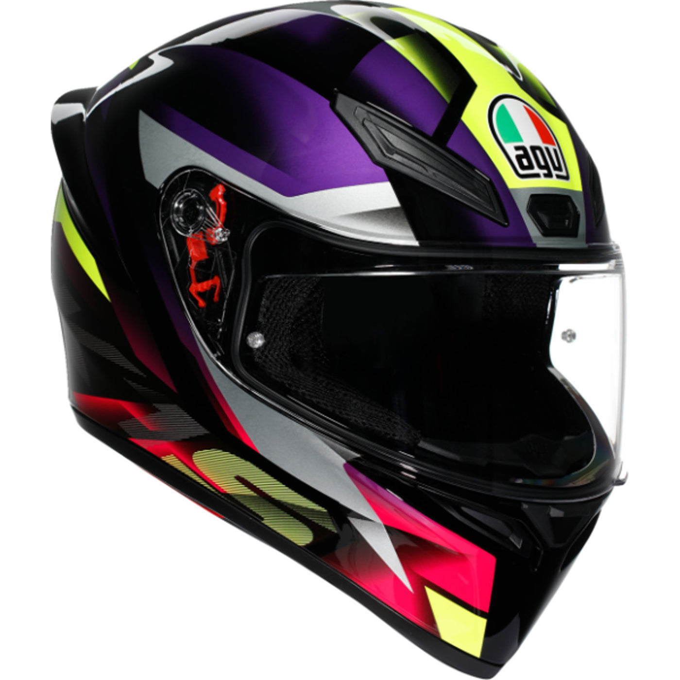 AGV K1 S Fastlap Helmet Black/Purple/Pink - Front Right Side View