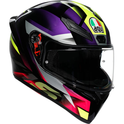 AGV K1 S Fastlap Helmet Black/Purple/Pink - Front Right Side View