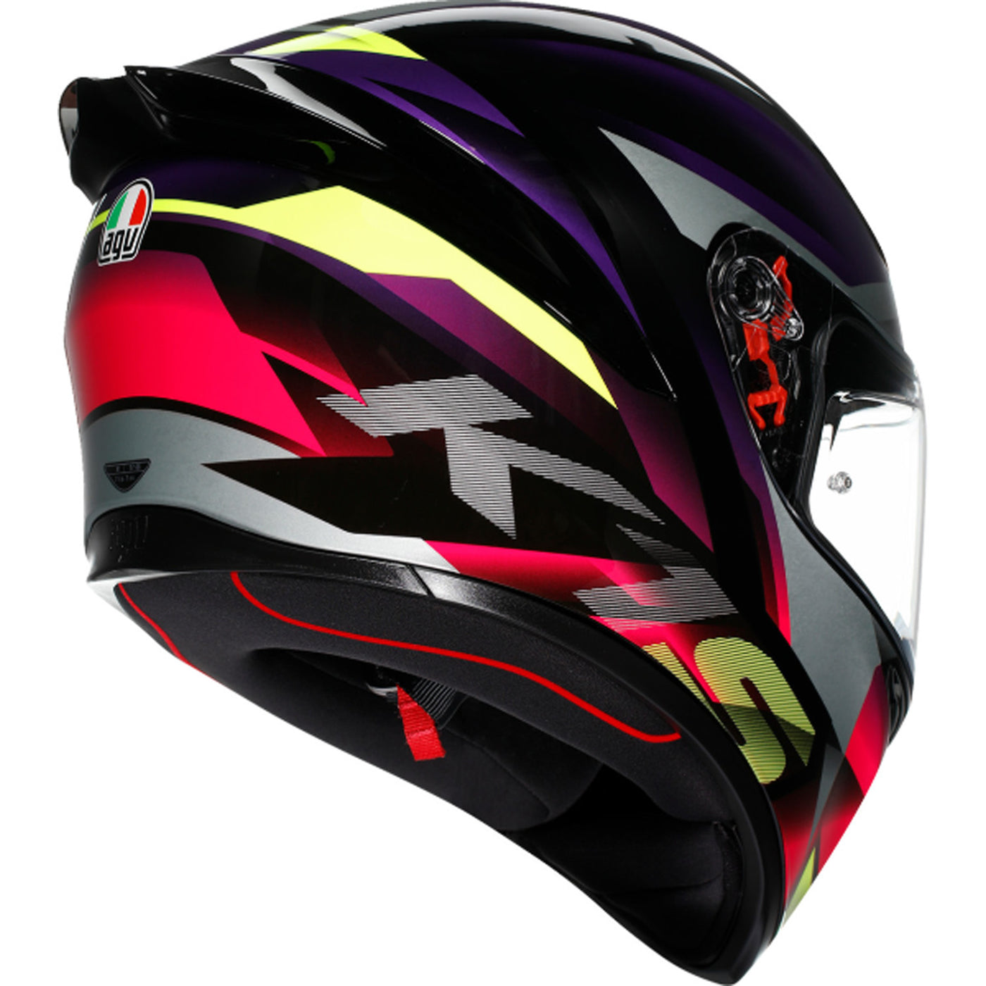 AGV K1 S Fastlap Helmet Black/Purple/Pink - Rear Right Side View