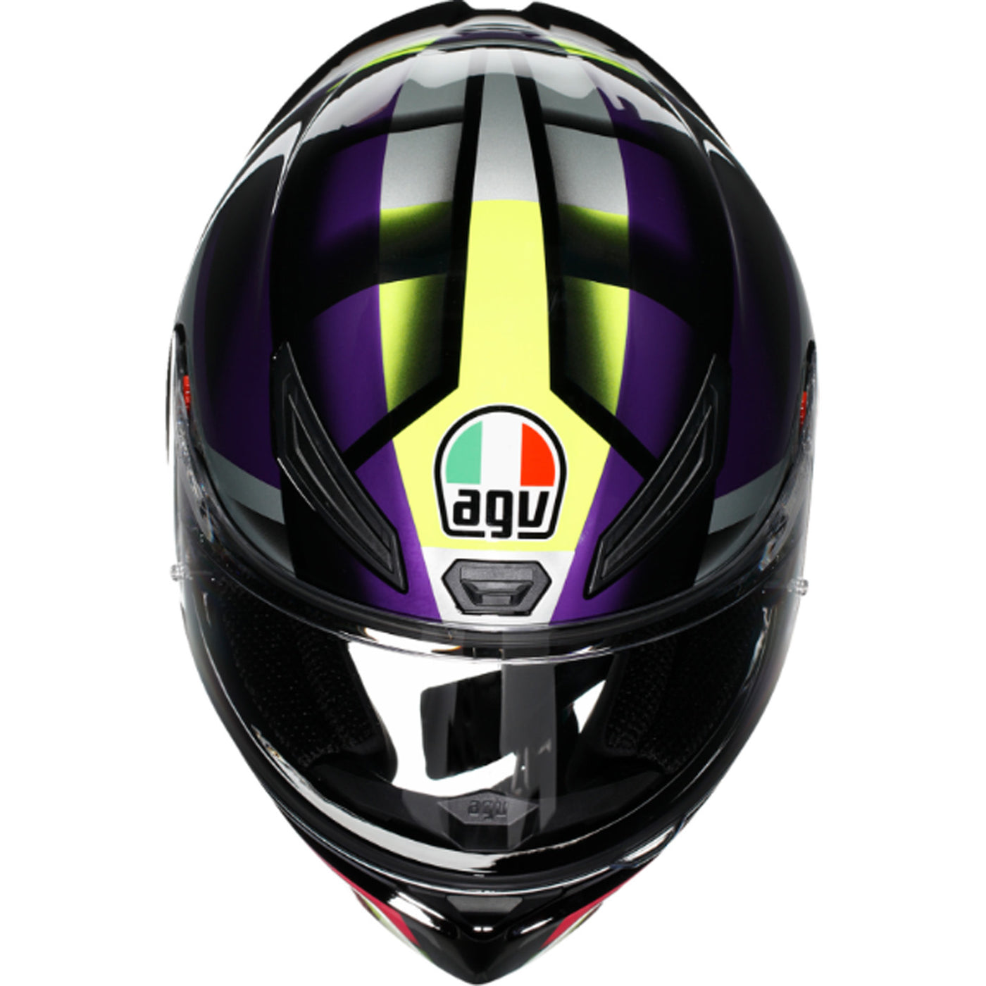 AGV K1 S Fastlap Helmet Black/Purple/Pink - Top Down View