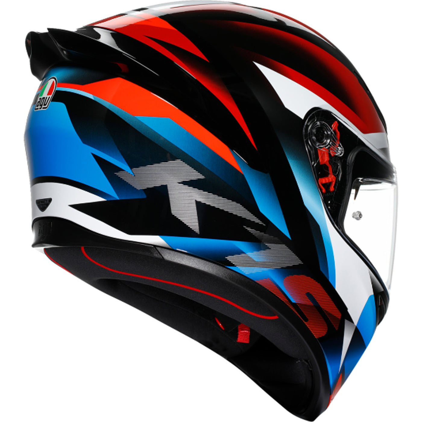 AGV K1 S Fastlap Helmet Black/Red/Blue - Rear Right Side View