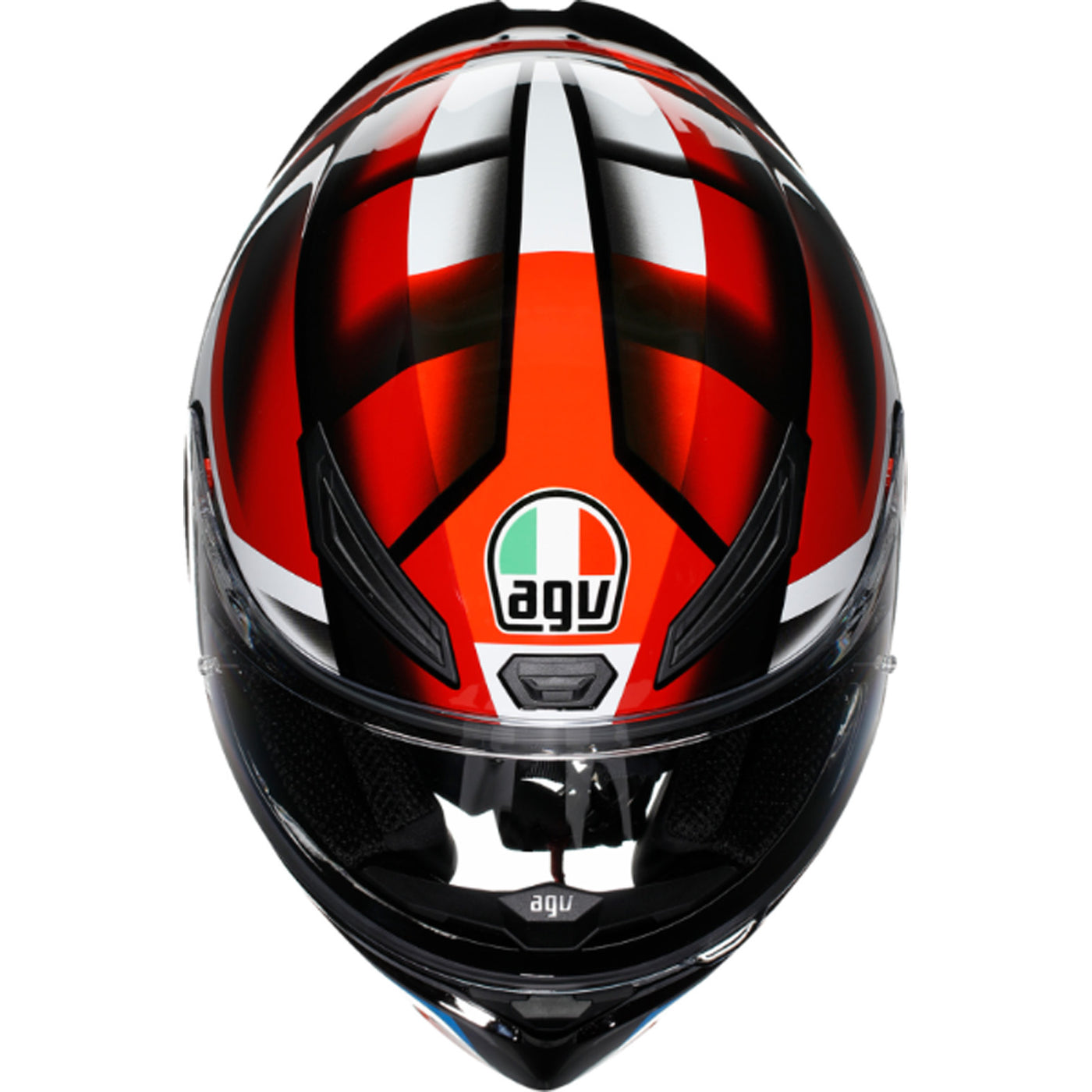 AGV K1 S Fastlap Helmet Black/Red/Blue - Top Down View