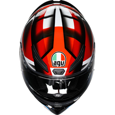 AGV K1 S Fastlap Helmet Black/Red/Blue - Top Down View