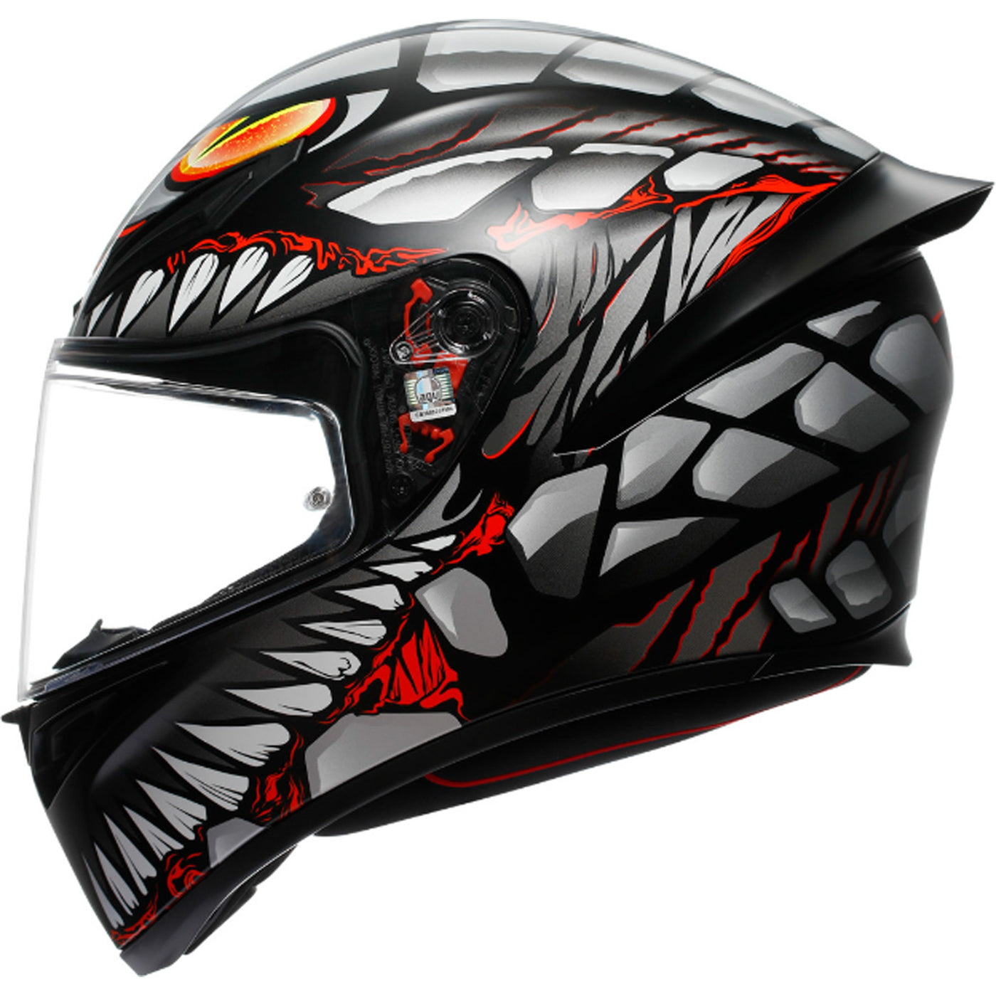 AGV K1 S Lyzard Helmet Black/Gray/Red - Left Side View