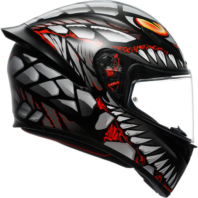 AGV K1 S Lyzard Helmet Black/Gray/Red - Right Side View