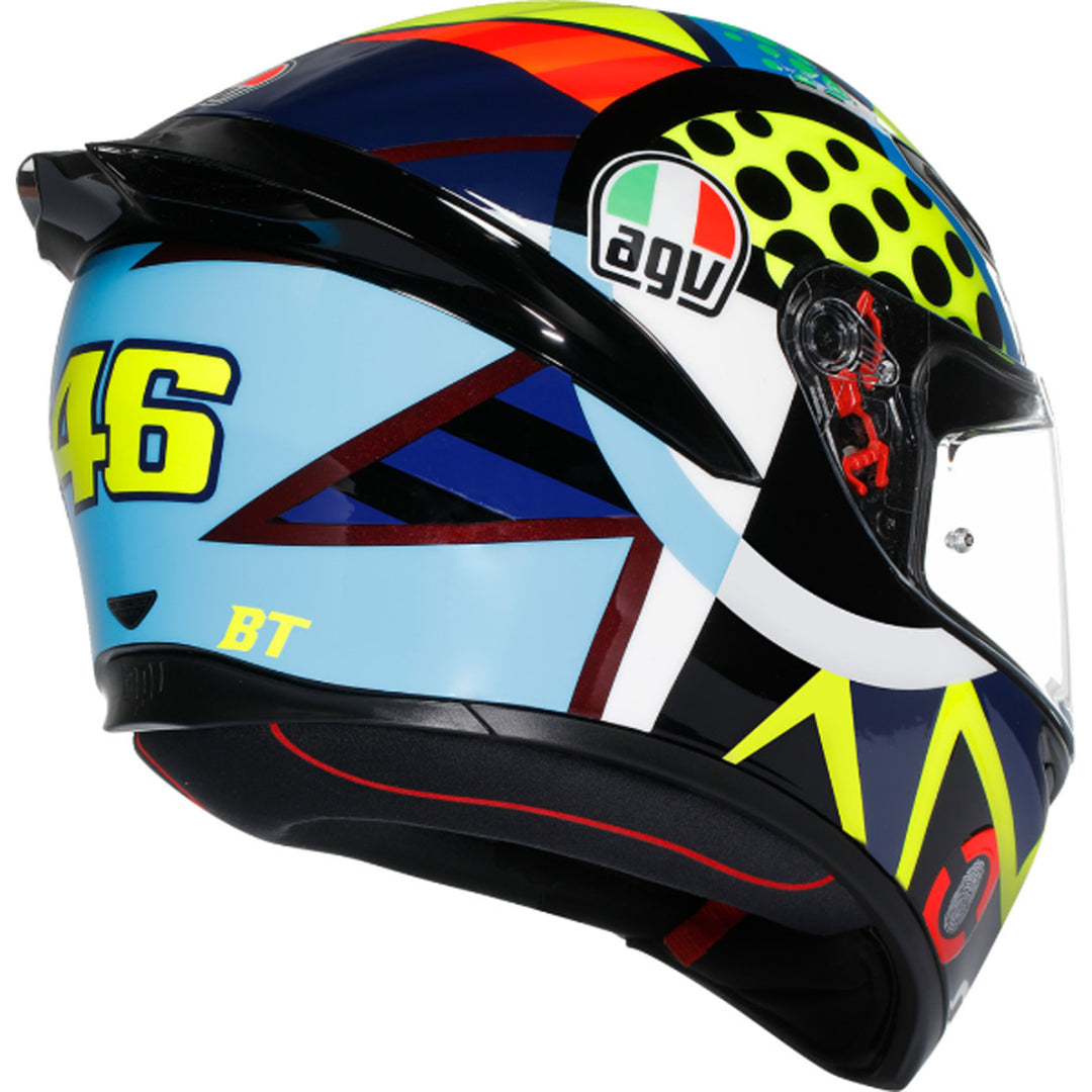 AGV K1 S Rossi Winter Test 2020 Helmet - Rear Right Side View