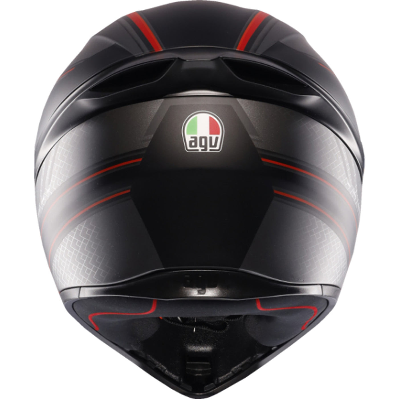 AGV K1 S Sling Helmet Matte Black/Red - Rear View