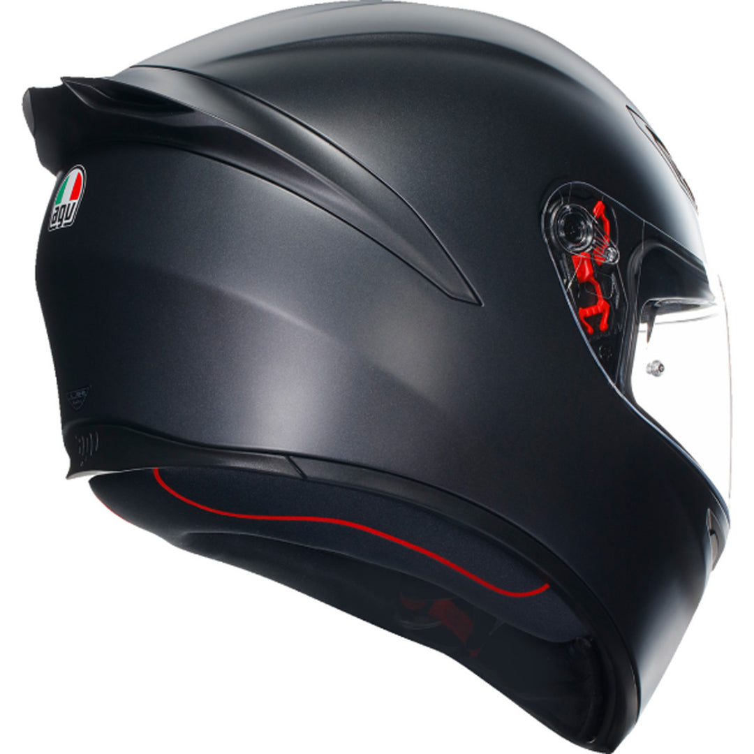 AGV K1 S Solid Helmet Matte Black - Rear Right Side View