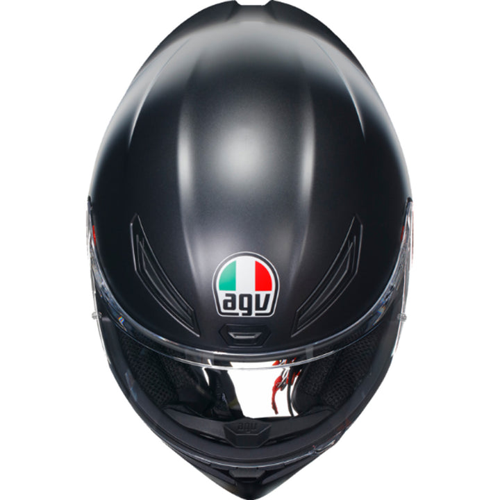 AGV K1 S Solid Helmet Matte Black - Top Down View