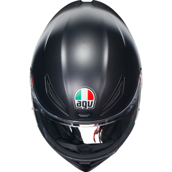 AGV K1 S Solid Helmet Matte Black - Top Down View