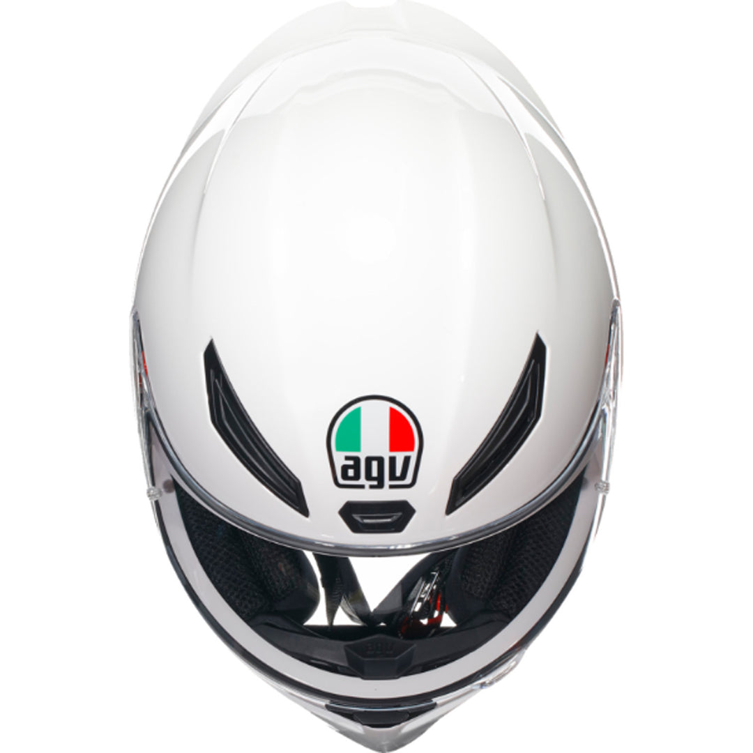AGV K1 S Solid Helmet White - Top Down View
