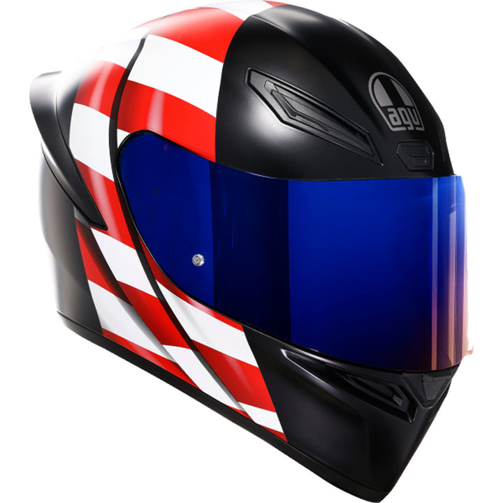 AGV K1 S US Flag Helmet Red/White/Blue - Front Right Side View