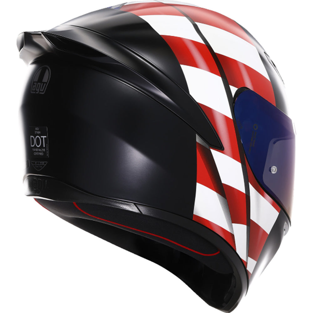 AGV K1 S US Flag Helmet Red/White/Blue - Rear Right Side View