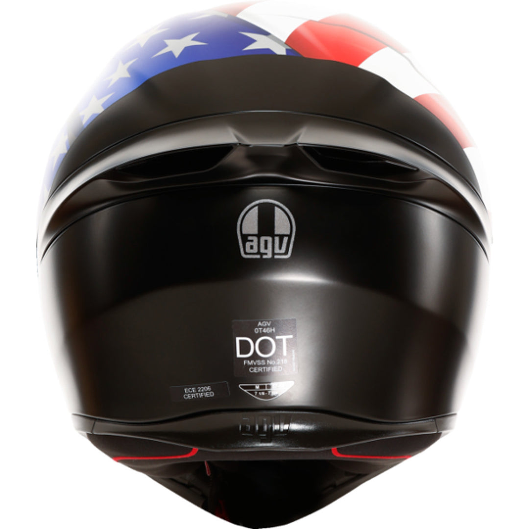 AGV K1 S US Flag Helmet Red/White/Blue - Rear View
