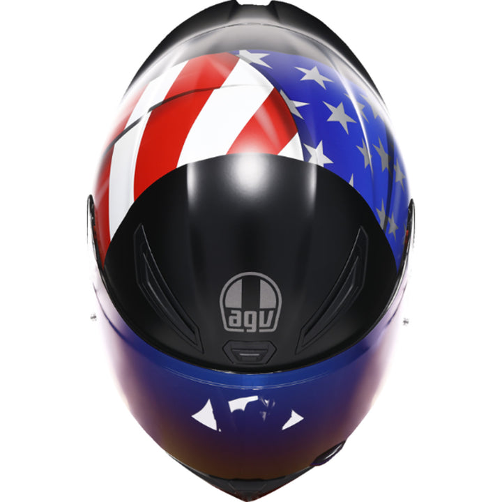 AGV K1 S US Flag Helmet Red/White/Blue - Top Down View