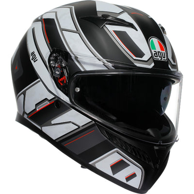 AGV K3 Rivia Helmet Matte Black/White - Front Right Side View