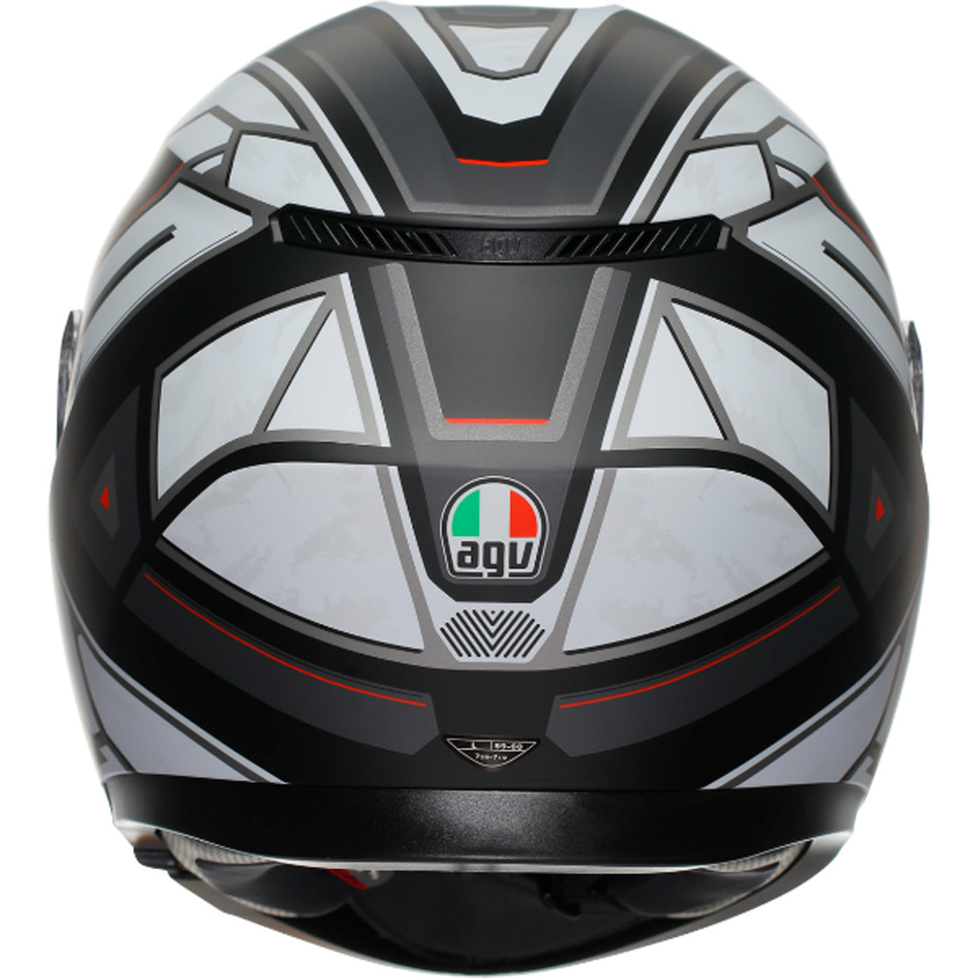 AGV K3 Rivia Helmet Matte Black/White - Rear View