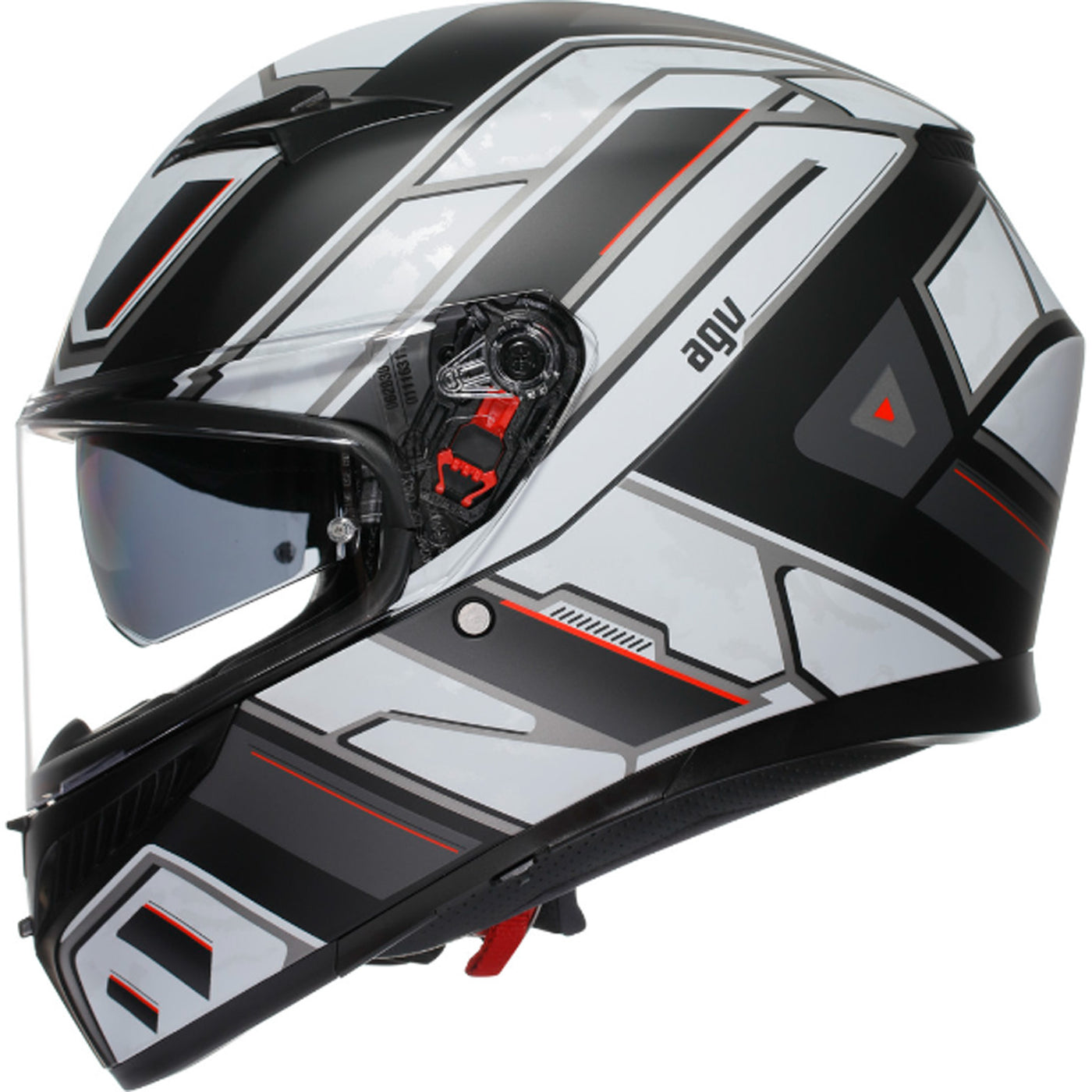 AGV K3 Rivia Helmet Matte Black/White - Left Side View