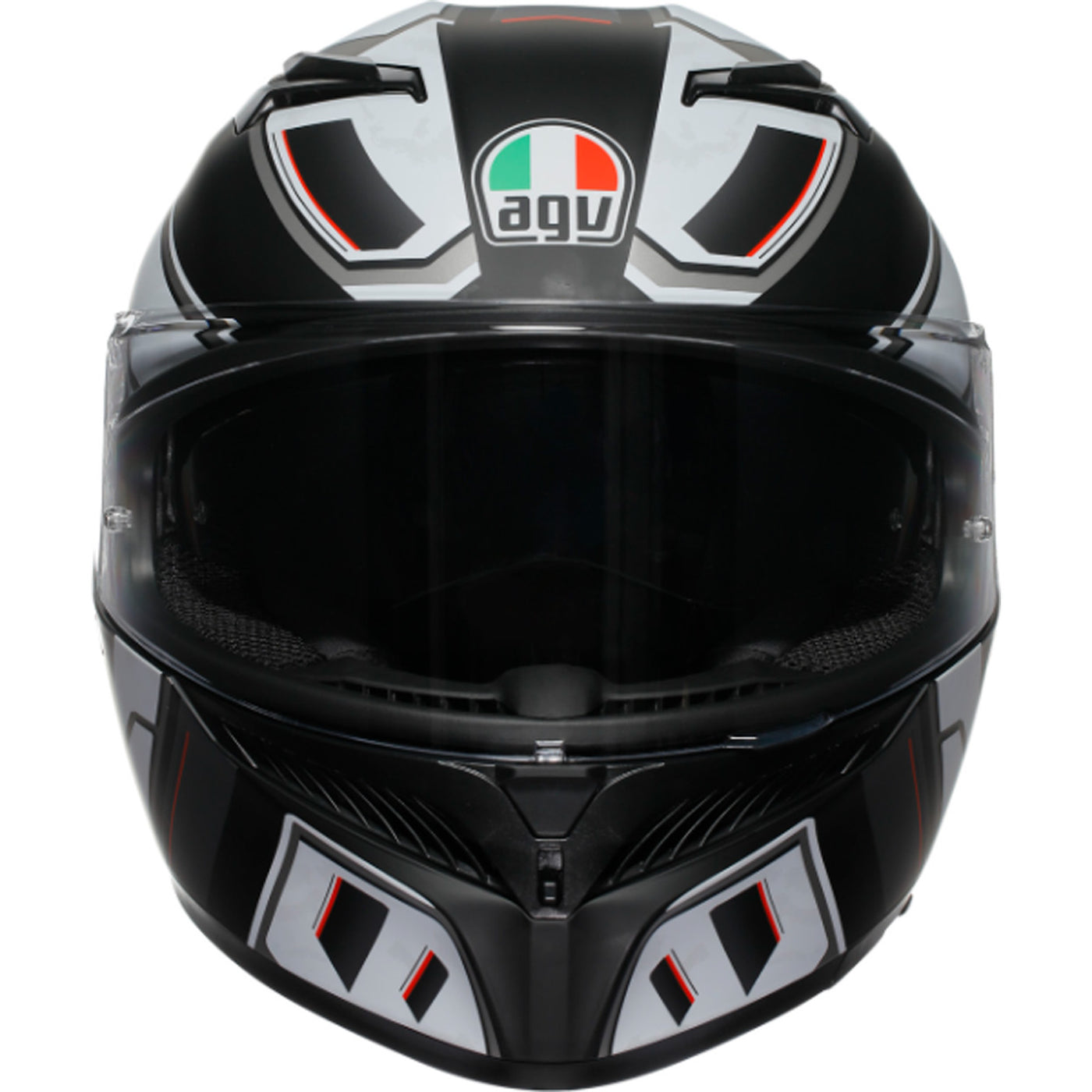 AGV K3 Rivia Helmet Matte Black/White - Front View