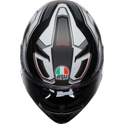 AGV K3 Rivia Helmet Matte Black/White - Top Down View