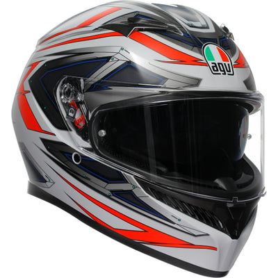 AGV K3 Space Helmet Matte White/Red Fluo - Front Right Side View