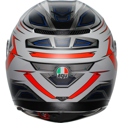 AGV K3 Space Helmet Matte White/Red Fluo - Rear View