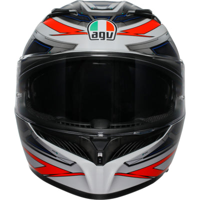 AGV K3 Space Helmet Matte White/Red Fluo - Front View