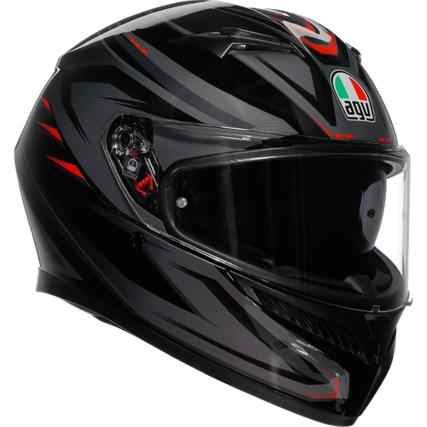 AGV K3 Syth Helmet Black/Red - Front Right Side View