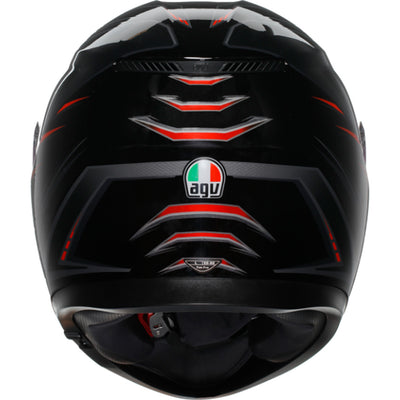 AGV K3 Syth Helmet Black/Red - Rear View