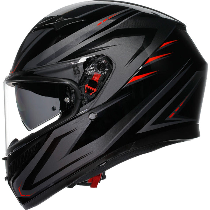 AGV K3 Syth Helmet Black/Red - Left Side View