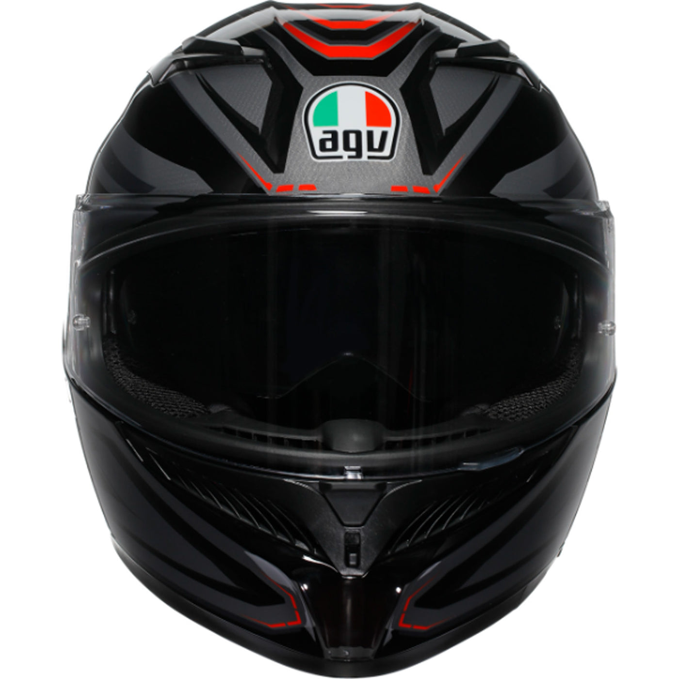 AGV K3 Syth Helmet Black/Red - Front View