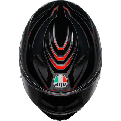 AGV K3 Syth Helmet Black/Red - Top Down View