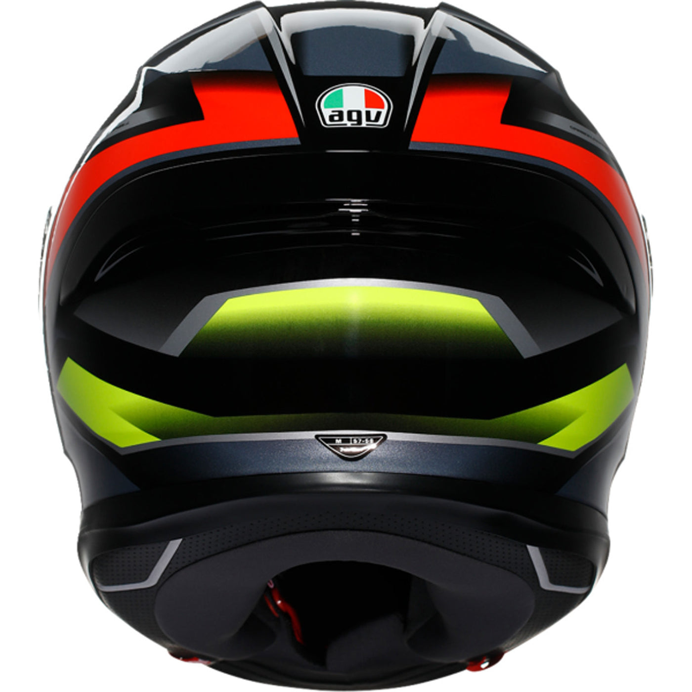 AGV K6 S Erazer Helmet Black/Red/Yellow Fluo - Rear View