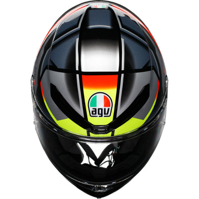 AGV K6 S Erazer Helmet Black/Red/Yellow Fluo - Top Down View