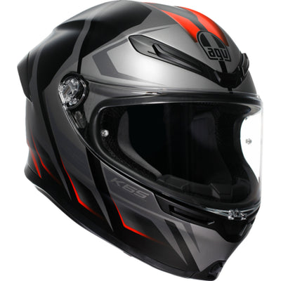 AGV K6 S Karve Helmet Matte Black/Gray/Red - Front Right Side View