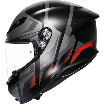 AGV K6 S Karve Helmet Matte Black/Gray/Red - Left Side View