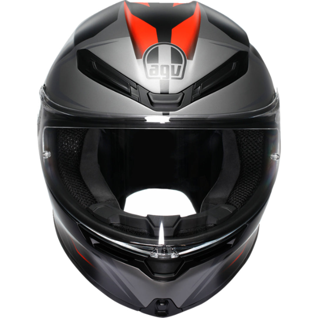 AGV K6 S Karve Helmet Matte Black/Gray/Red - Front View