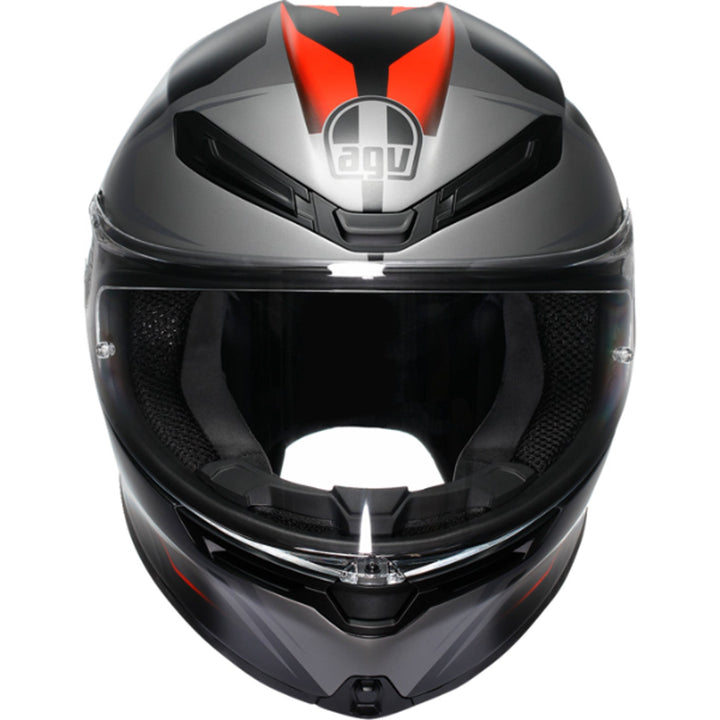 AGV K6 S Karve Helmet Matte Black/Gray/Red - Front View
